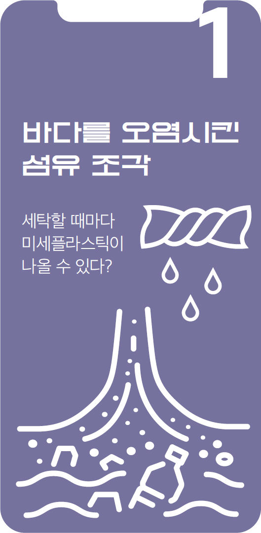 바다를 오염시킨 섬유 조각 세탁할 때마다 미세플라스틱이 나올 수 있다?