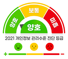 2021 개인정보 관리수준 진단 등급(양호, 보통, 미흡) 단계중 양호단계 진단결과